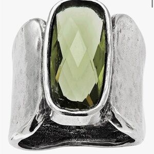 Silpada Silver Ring with Green Gemstone